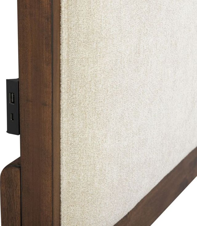 aspenhome® Jasper Modern Walnut/White California King Upholstered Panel Bed-4