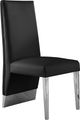 Meridian Furniture Porsha Black/Chrome Vegan Leather Dining Chair-0