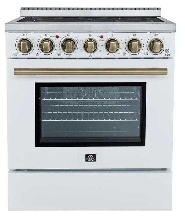 FORNO® Paolo 30" White Pro Style Electric Range-0