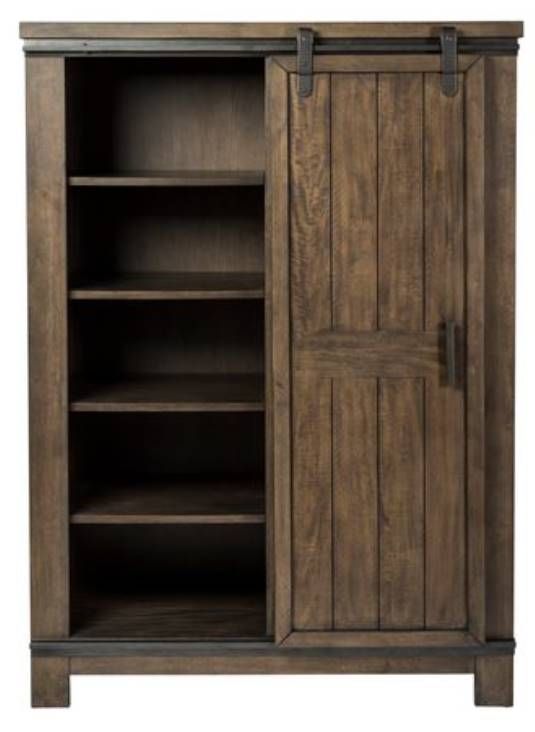 Liberty Furniture Thornwood Hills Rock Beaten Brown Sliding Door Chest-3