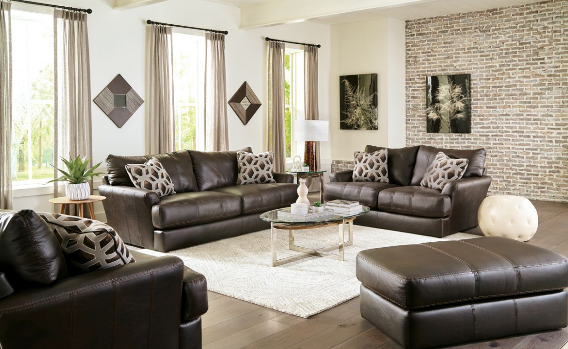 Jackson Furniture Prato Chocolate Leather Sofa | Furniture Depot