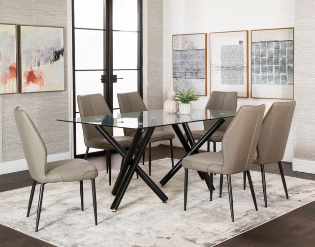 Cramco Finn Glass Top Dining Table with Matte Black Base-1