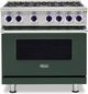 Viking® 7 Series 36" Blackforest Green Pro Style Natural Gas Range-0