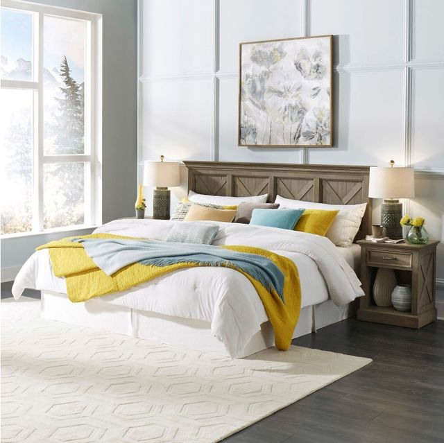 homestyles® Mountain Lodge Gray King Headboard and Nightstand-0