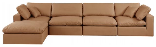 Meridian Furniture Comfy 5-Piece Cognac Upholstered Modular Sectional Sofa-1