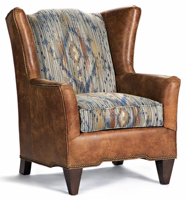 Marshfield Furniture Preston (Leather) Blue/Brown/Taupe Chair-0