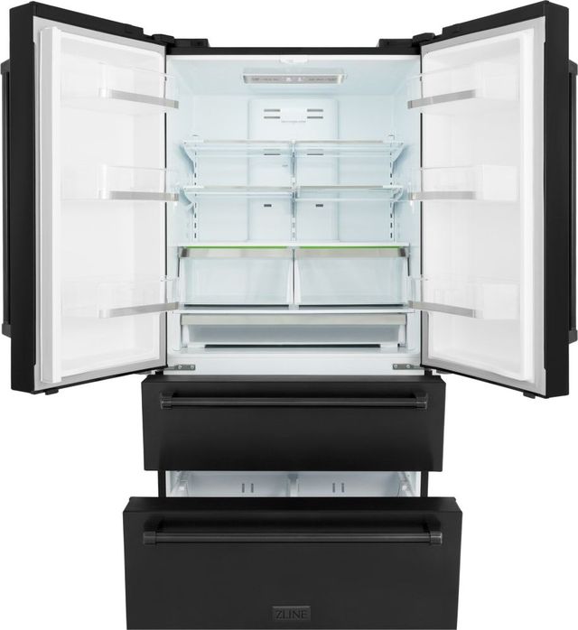 ZLINE 36" 22.5 Cu. Ft. Fingerprint Resistant Black Stainless Steel Counter Depth French Door Refrigerator-1