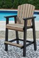 Signature Design by Ashley® Fairen Trail Black/Driftwood Polyethylene/Stainless Steel Outdoor Tall Barstool-4