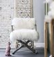 A & B Home Silver/White Mongolian Fur Director's Chair-1