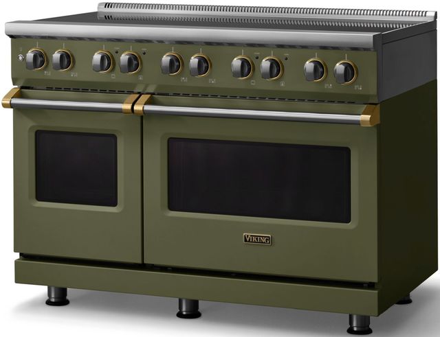 Viking® 5 Series 48" Martini Pro Style Induction Range with Brushed Brass Trim-2