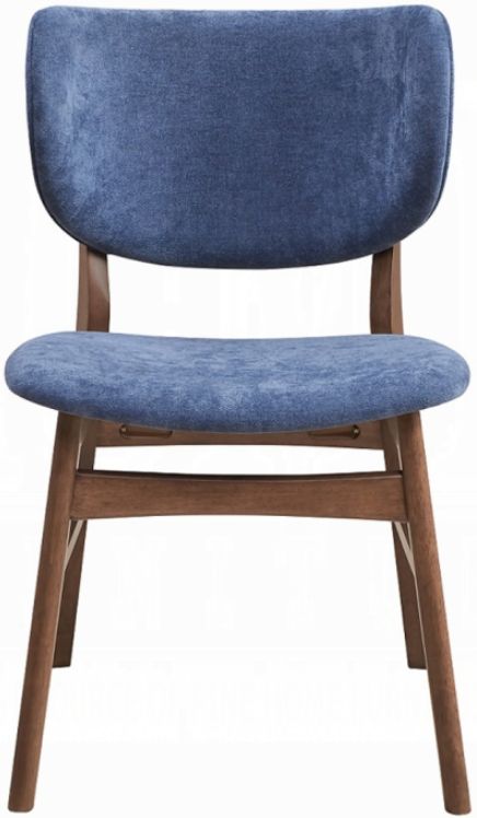 ACME Furniture Bevis 2-Piece Blue/Walnut Side Chair Set-3