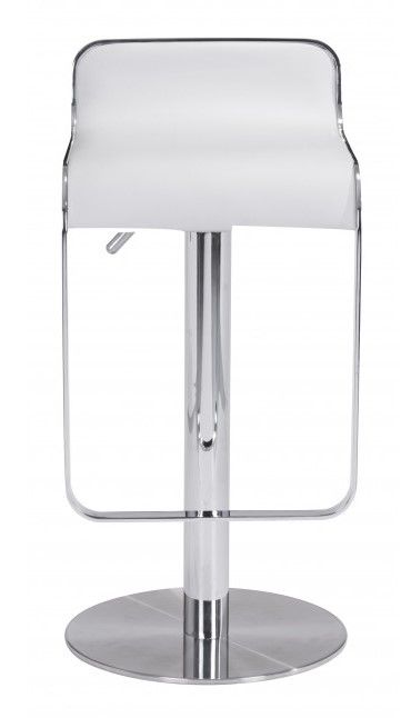 Zuo® Modern Equino White/Plated Steel Bar Stool-1