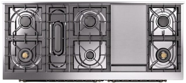 Ilve® Nostalgie II Series 60" Burgundy Pro Style Dual Fuel Range-3