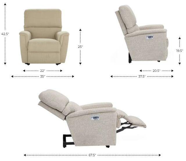 La-Z-Boy® Ava Mineral Leather Power Wall Recliner with Headrest and Lumbar-2
