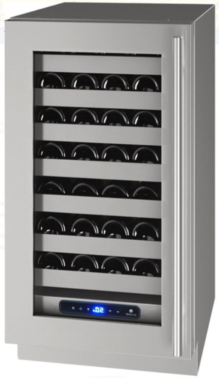 U-Line® 5 Class Stainless Steel 18" Left Hinge Wine Storage-0