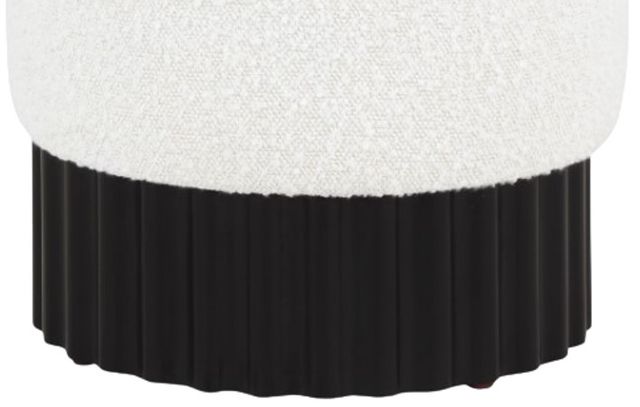 Meridian Furniture Veranda Cream/Black Boucle Fabric Ottoman-2