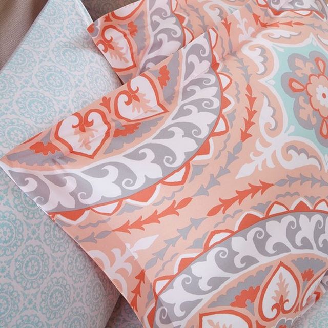 Olliix by Madison Park Essentials Coral Queen Serenity Complete Comforter and Cotton Sheet Set-4