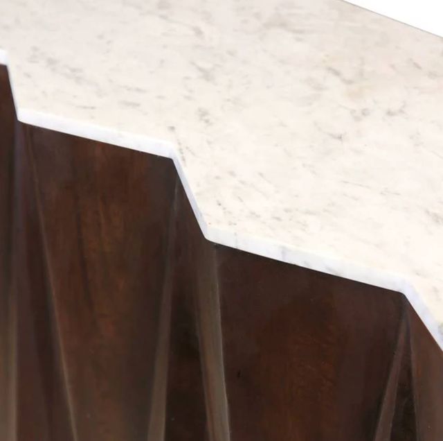 StyleCraft White Oval Console with Cocoa Brown Base-1