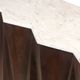 StyleCraft White Oval Console with Cocoa Brown Base-1