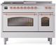 Ilve® Nostalgie II Series 48" White Pro Style Dual Fuel Range-0