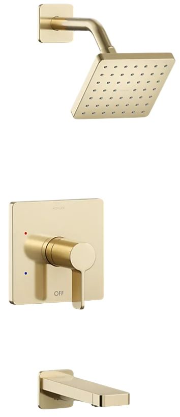 KOHLER® Parallel® Rite-Temp® Vibrant French Gold 2.5 GPM Bath and Shower Trim Kit-0
