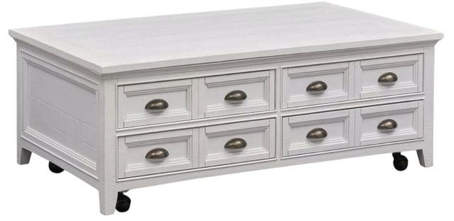 Magnussen Home® Heron Cove Chalk White Lift Top Storage Cocktail Table with Casters-0