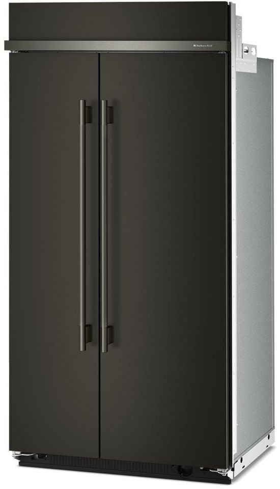 KitchenAid® 42" 25.5 Cu. Ft. Black Ore Built In Side-by-Side Refrigerator with Platinum Interior-2