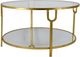 Zeugma Imports Glass Top Round Coffee Table with Gold Base-0