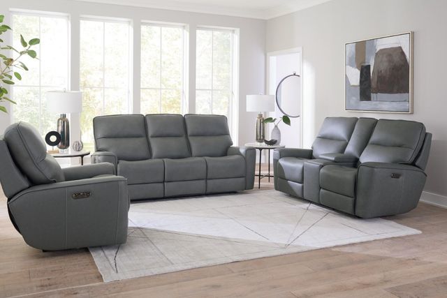 Bassett® Furniture Club Level Kenneth Gunmetal Wallsaver Power Recliner-3