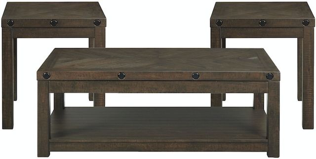Elements International Colorado 3-Piece Charcoal Occasional Set -0
