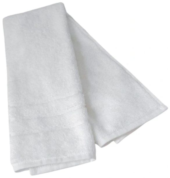Cariloha White Viscose and Turkish Cotton Blend Hand Towel-0