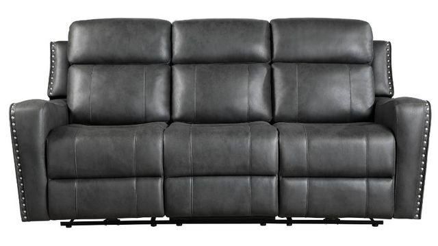 Homelegance® Kellen Smoky Gray Double Manual Reclining Sofa-2