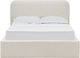 Modus Furniture Virgil Off-White/Whipped Honey California King Upholstered Platform Bed-1