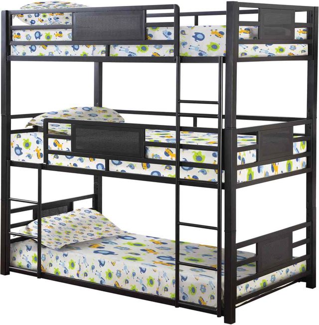 Coaster® Rogen Dark Bronze Twin/Twin Triple Bunk Bed