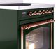Ilve® Nostalgie II Noblesse 30'' Emerald Green Pro Style Induction Range with Copper Trim-4
