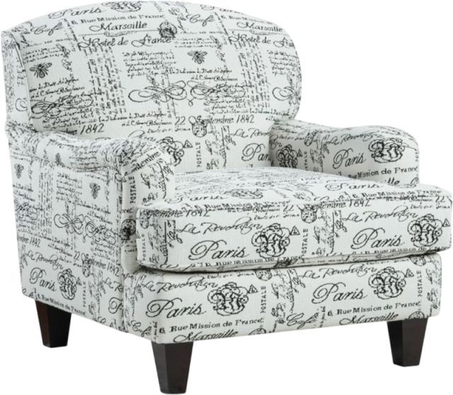 Fusion Furniture Dizzy Francaise Ebony Accent Chair-0