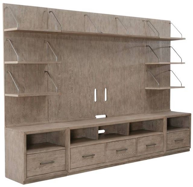Liberty Furniture City Scape Burnished Beige Entertainment Center with Piers