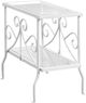 Monarch Specialties Inc. Glass Top Accent Table with White Metal Base-0