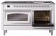 Ilve® Nostalgie II Noblesse 60'' White Pro Style Dual Fuel Range with Chrome Trim-4