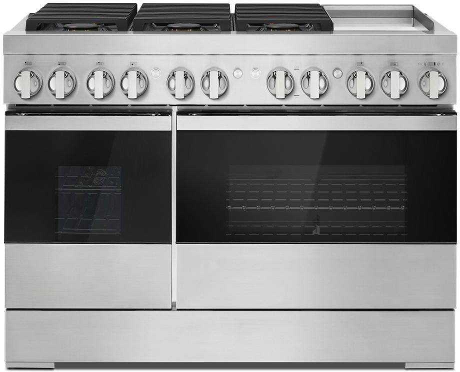 Jenn-Air® NOIR™ 48" Floating Glass Black Pro Style Dual Fuel Natural Gas Range