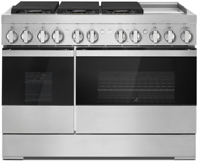 Jenn-Air® NOIR™ 48" Floating Glass Black Pro Style Dual Fuel Natural Gas Range
