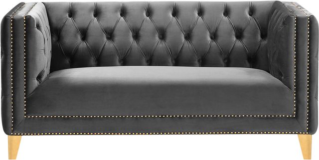 Meridian Furniture Michelle Grey Velvet Loveseat-2