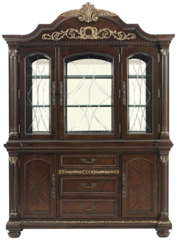 Homelegance® Russian Hill Cherry Buffet and Hutch-2