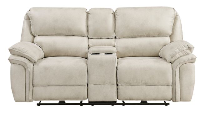 Homelegance® Proctor Sand Power Double Reclining Loveseat with Center Console-3