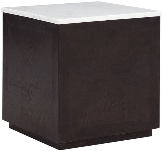 Signature Design by Ashley® Henridge White Marble Top Accent Table with Black Base