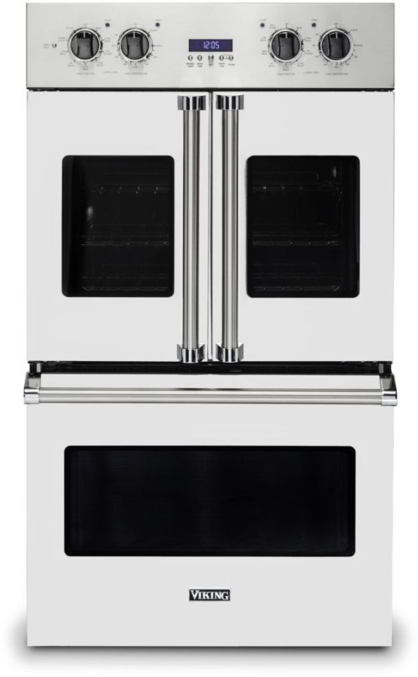 Viking® 7 Series 30" Frost White Professional Built In Double Electric French Door Wall Oven-0