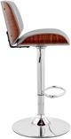 Armen Living Brock Gray/Chrome/Walnut Bar Stool-3