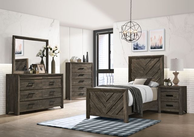 Elements International Eleanor Mocha Gray Twin Panel Bed-1