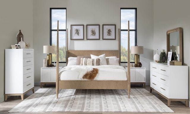 Legacy Classic Melrose Dessert Oak Queen Poster Bed-1