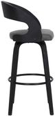 Armen Living Shelly 4-Piece Black Brushed/Gray Barstool Set-3